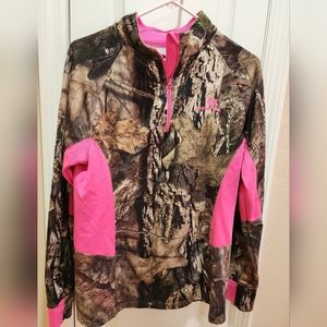 WOMENS MOSSY OAK ZIP UP PULLOVER- Size Large- Like New